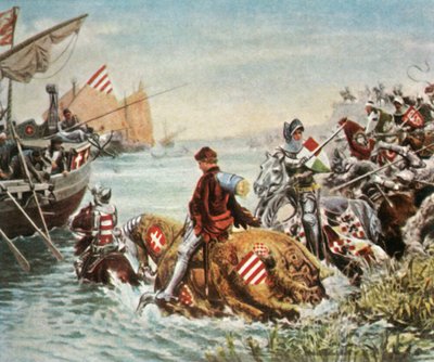 ジギスムントは1396年、1936年のニコポリスの戦いの後に救出されました。 作： Unbekannt