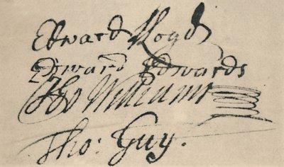 エドワードロイドの署名、1692年、1928年 作： Unbekannt