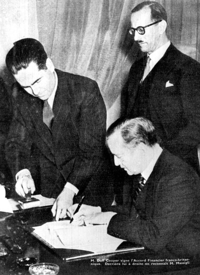 1944年2月8日、アルジェの英国と自由フランスの間の金融協定の調印 作： Unbekannt