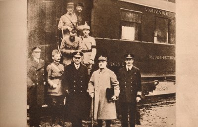 第一次世界大戦を終わらせる休戦協定の署名、1918年11月11日1935 作： Unbekannt