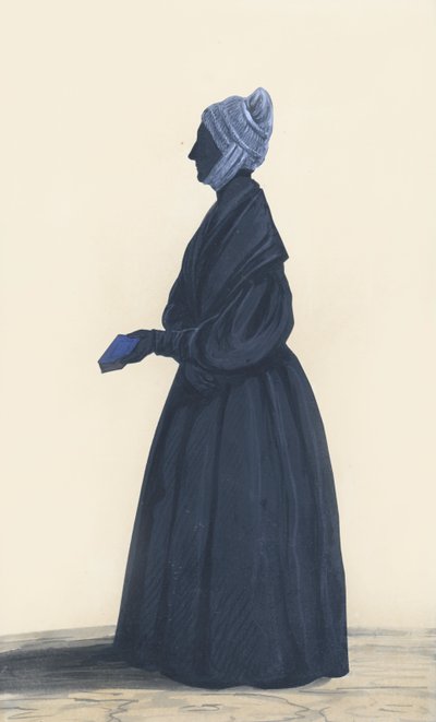 キャサリン・ロビンソンの妹、エイモリー夫人のシルエット 1835～40年頃（紙にペンとインク 作： Unbekannt