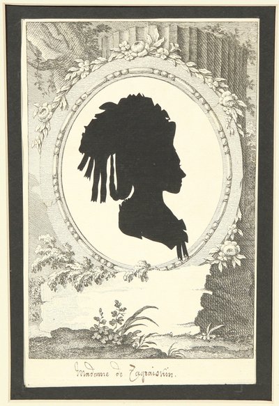 Natalia Kirillovna ZagryazyskayanéeRazumovskaya 1747-1837、1777-1782のシルエットの肖像 作： Unbekannt