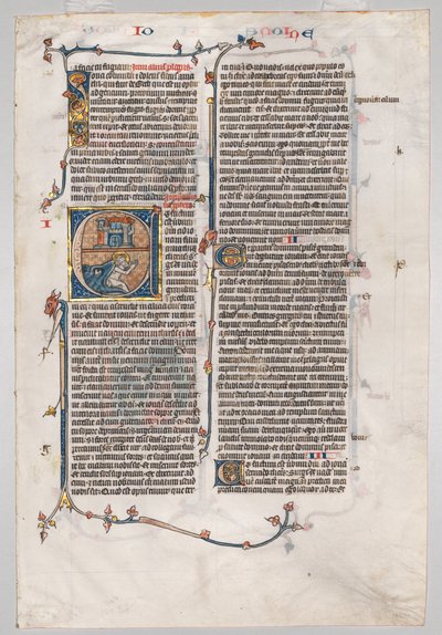 聖書からの単一の葉：ヨナがクジラに飲み込まれた最初のE [t factum est] c。 1290。 作： Unbekannt