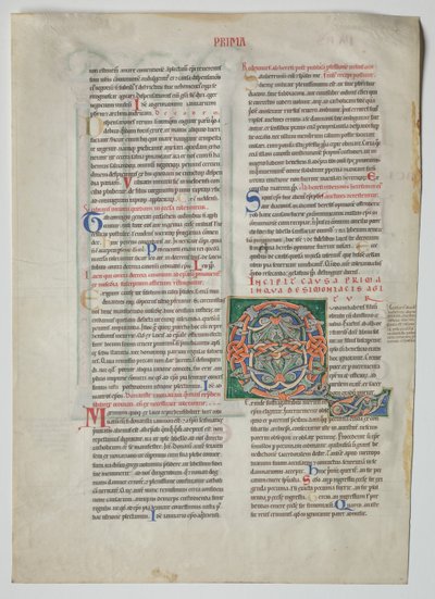 Gratian判決の単一の葉：装飾された最初のQ [uidamが持ってきた] ...、c。 1160 作： Unbekannt