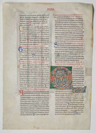 Gratianの布告による単一の葉：装飾された最初のQ [uidamが持ってきた]、c1160-1165 作： Unbekannt