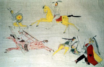 戦闘中のスー族の戦士、c1890 作： Unbekannt