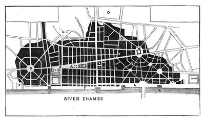 クリストファー・レンズ卿は大火災後のロンドンの再建を計画しています1666 c1902 作： Unbekannt