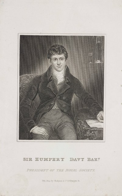 ハンフリー・デイヴィ卿、イギリスの化学者、1824年頃 作： Unbekannt