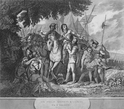 サーフィリップシドニーの兵士に対する優しさ、1815年 作： Unbekannt