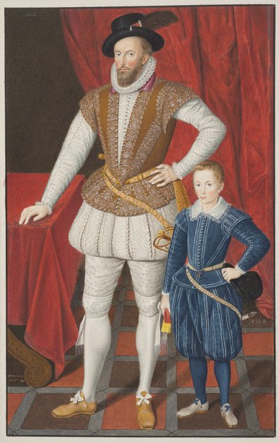 ウォルターローリー卿と息子、1602年 作： Unbekannt