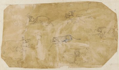 戦う動物の 6 つのグループ、18 世紀。 作： Unbekannt