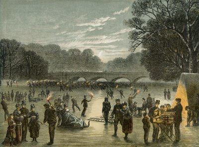 ハイドパーク、ロンドン、c1850のサーペンタインでスケート 作： Unbekannt