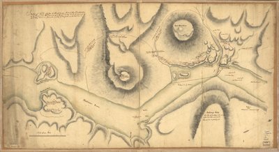 クリントン砦とモンゴメリー砦のスケッチは、10 月 6 日に襲撃されました。 1777 年、ヘンリー クリントン卿、K.B.、H. メジャー軍中将、ニュー ヨークとその属領の最高司令官の指揮下にある軍隊によって。 作： Unbekannt