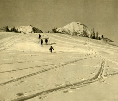 トートゲビルゲ山脈、オーストリア、c1935でスキー。 作： Unbekannt