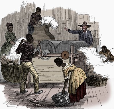 1860年、アメリカ南部州の綿プランテーションでの奴隷労働 作： Unbekannt