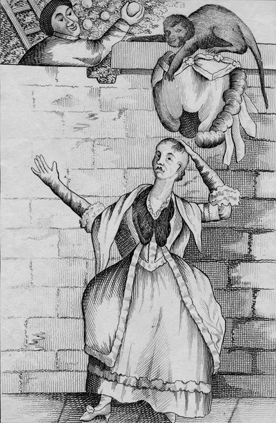 サルによる手のわずか-または女性の頭がアンロードされました、c1812 作： Unbekannt