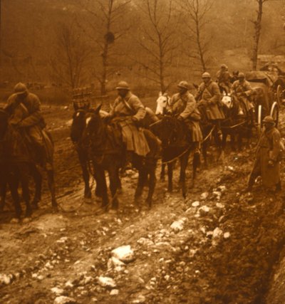 移動中の兵士、c1914-c1918 作： Unbekannt