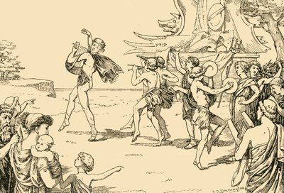 若者の合唱団をリードするソフォクレス、1890。 作： Unbekannt