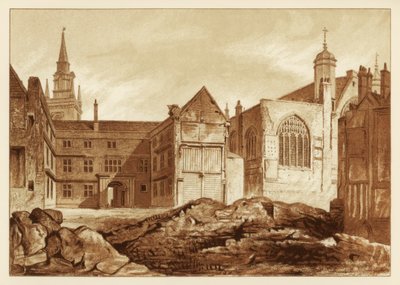 1886年、ロンドン市、ギルドホールチャペルとブラックウェルホールの南東ビュー 作： Unbekannt