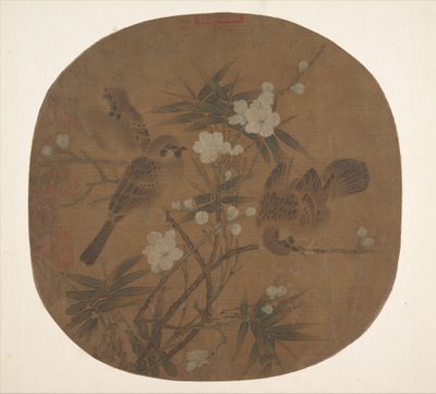 スズメ、梅、竹、12世紀後半。 作： Unbekannt