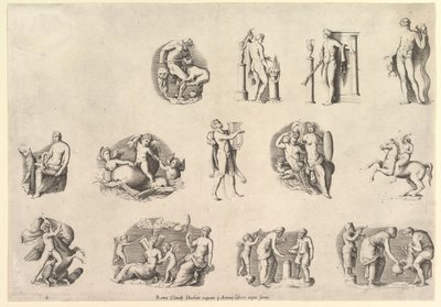 ローマ時代のガラスの壮大な主題...アンティークの後、約1550-77、1577年以降に印刷。 作： Unbekannt