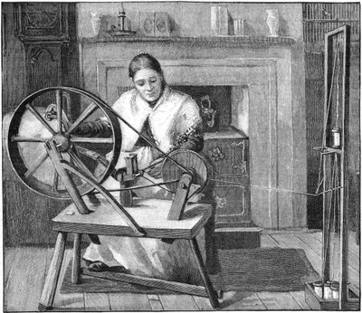 スピタルフィールズのシルクワーカーが彼女のコテージでシルクを巻く、ロンドン、イギリス、1893 作： Unbekannt
