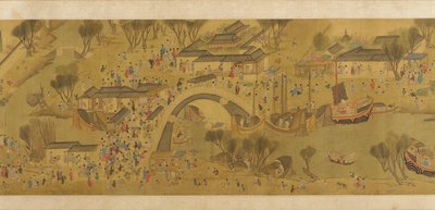 川の春節、清王朝、18 世紀。 作： Unbekannt