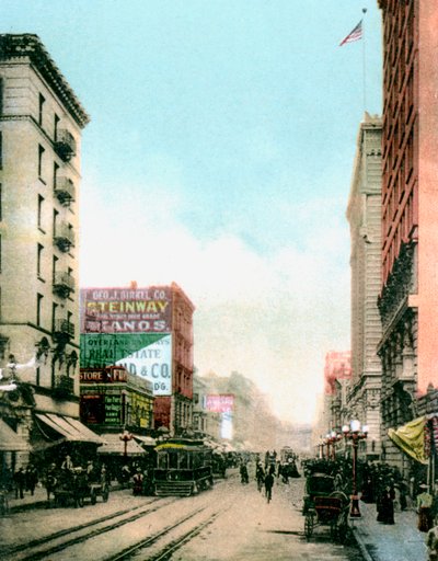 スプリングストリート、ロサンゼルス、カリフォルニア、米国、c1900s 作： Unbekannt