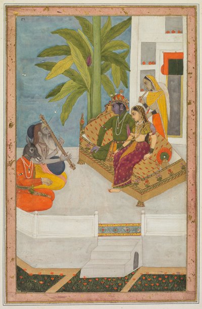 Sri Raga: Ragamala シリーズの挿絵、c. 1740年。 作： Unbekannt