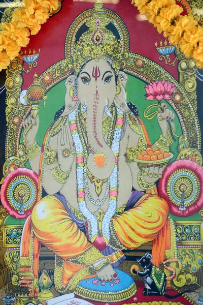 Sri Thenday Yutthapani Temple.ガネーシャ。絵画。ホーチミン市。ベトナム 作： Unbekannt