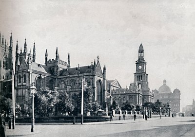 セントアンドリュース大聖堂、シドニー市庁舎、市場の建物、c1900。 作： Unbekannt