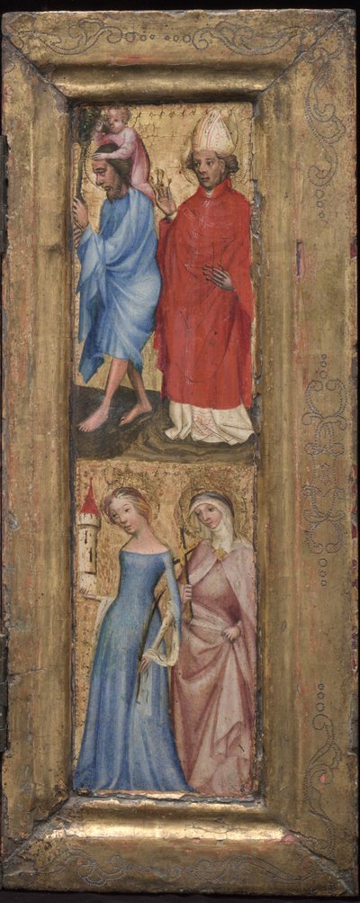 聖クリストファーと聖エラスムス、聖バーバラと別の女性聖人、c。 1424年。 作： Unbekannt