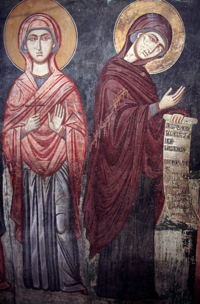 St Marina, and Virgin Mary Timios Stavros tou Agiasmati church, Holy cross of Agiasmati 15th century Cyprus Painted churches UNESCO site Troodos, Cyprus 作： Unbekannt
