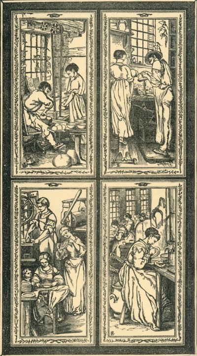 スタッフォードシャープロセス、ステンドグラスの窓のデザイン、c1870、1881年。 作： Unbekannt
