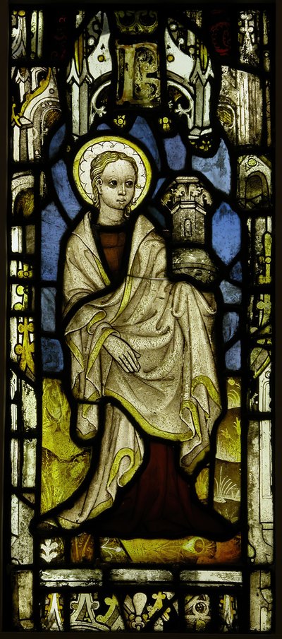 聖バーバラのステンドグラスパネル、イギリス、1450年頃 作： Unbekannt