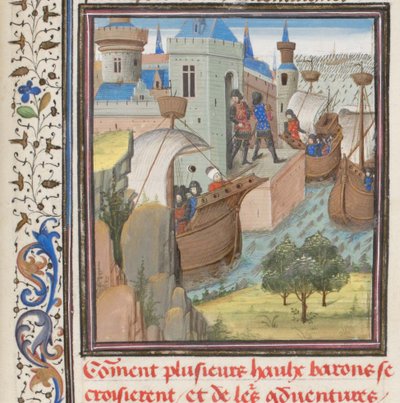 第4十字軍を開始します。ティリアのウィリアム作「ヒストリアのミニチュア」、1460年代 作： Unbekannt