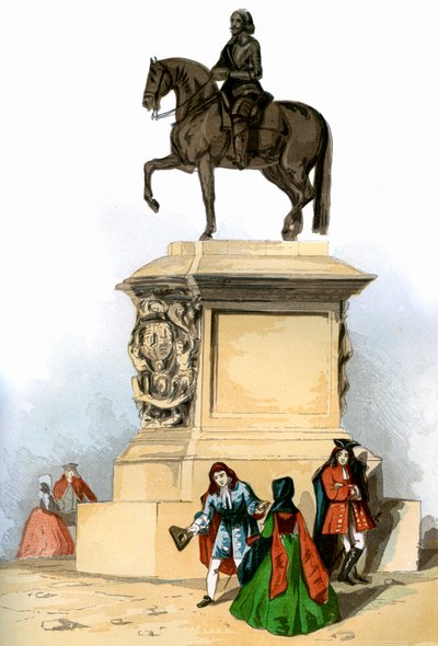 チャールズ1世の像、チャリングクロス、ロンドン、c1850 作： Unbekannt