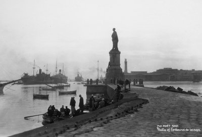 フェルディナンドデレセップスの像、ポートサイド、エジプト、c1920s-c1930s 作： Unbekannt