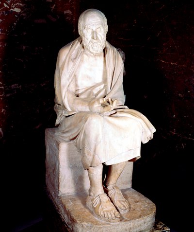 古代ギリシャの歴史家、ヘロドトスと言われる座っている男の像 作： Unbekannt