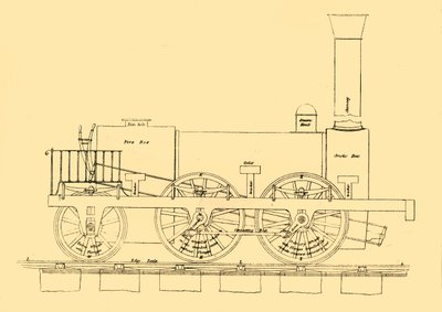 スティーブンソンズ1833機関車、1887年。 作： Unbekannt