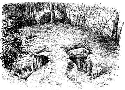 1913年にデンマークのロディングにある2つの小室を含む石器時代の古墳 作： Unbekannt