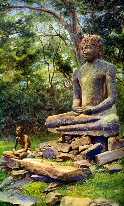 石仏、セイロン、アヌラーダプラの過去の栄光の遺物、c1924 作： Unbekannt