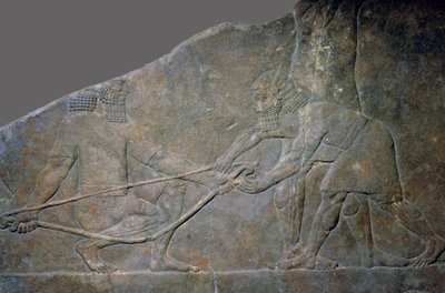 アッシュールバニパルの北宮殿、ニネベ、イラク北部、ネオアッシリア、紀元前645年からの石のパネル 作： Unbekannt
