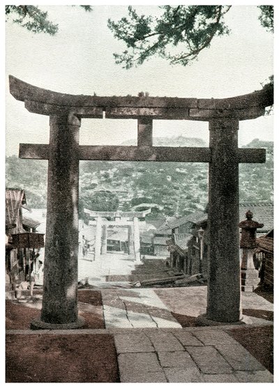 Stone torii, Suwa Temple, Nagasaki, Japan, 1904 作： Unbekannt