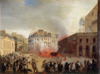 パリのパレ・ロワイヤルで行われたシャトー・ドーの嵐（1848年2月24日） 1848年頃 作： Unbekannt