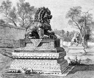 サマーパレス、ブロンズライオン、帝国の紋章、c1890 作： Unbekannt