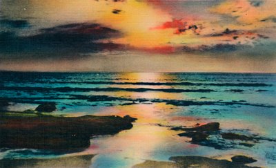 太平洋に沈む夕日。カリフォルニア州ラホヤ、c1941 作： Unbekannt