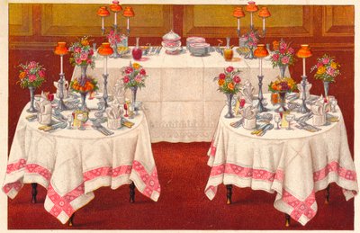 ビュッフェ付きの夕食用テーブル、c1907。 作： Unbekannt
