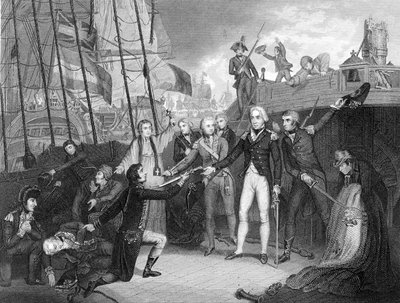 セントビンセント岬の戦い後のスペイン船サンジョセフの降伏、1797年 作： Unbekannt