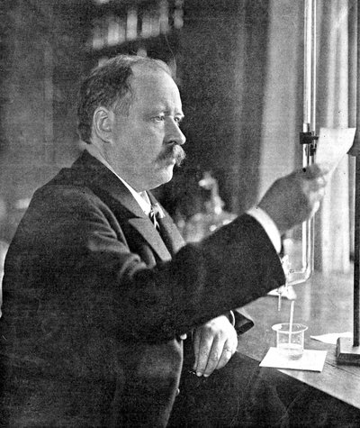 Svante Arrhenius 1859-1927、スウェーデンの物理学者であり、彼の研究室の化学者、1909年 作： Unbekannt
